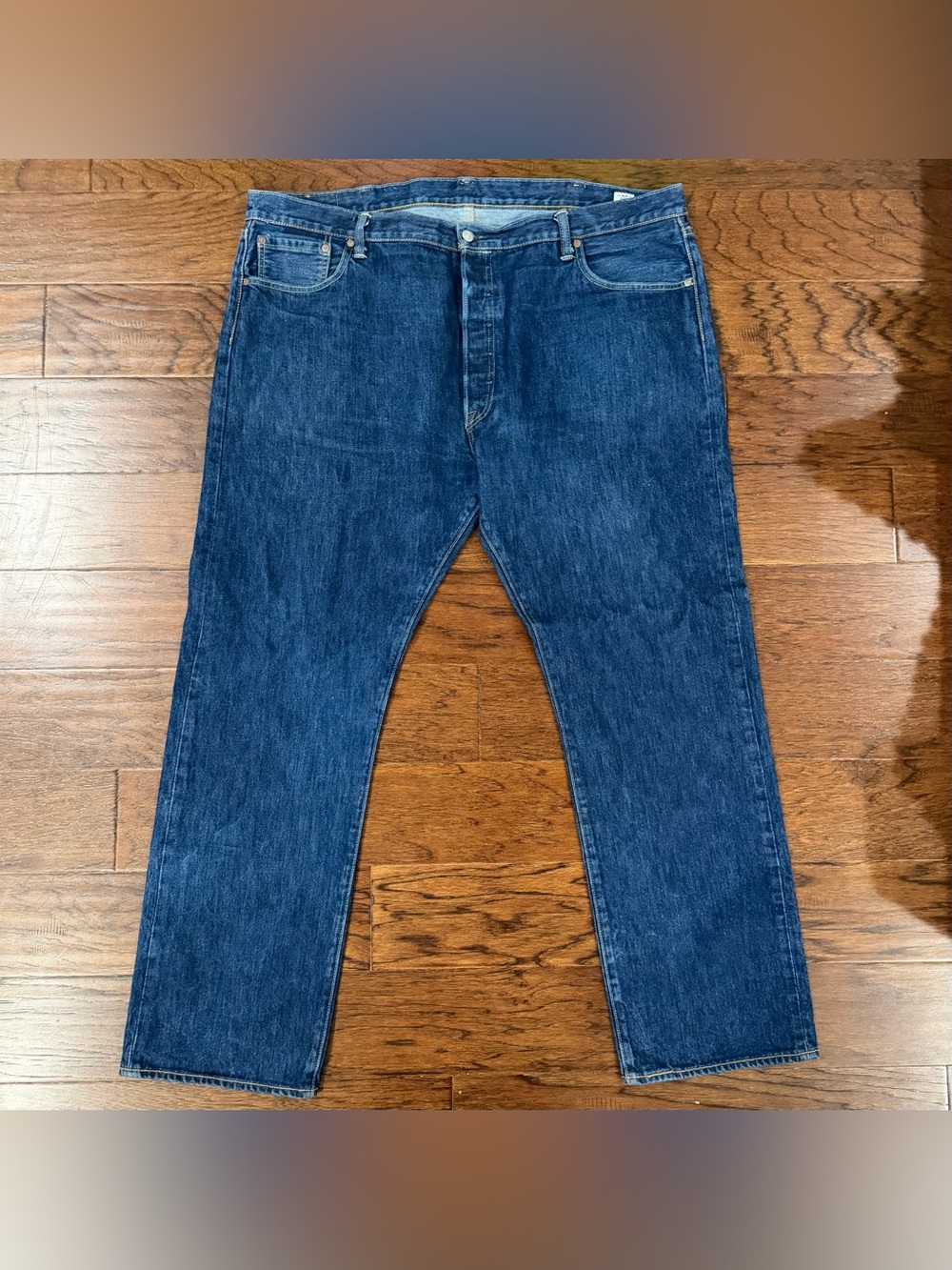 Levi's 501 44x32 Made In The USA White Oak Cone Denim Button Fly Dark Wash
